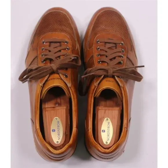 Magnanni Lizandro Marlow Honey Brown Lowtop Leather Sneakers US 9 - Picture 5 of 12